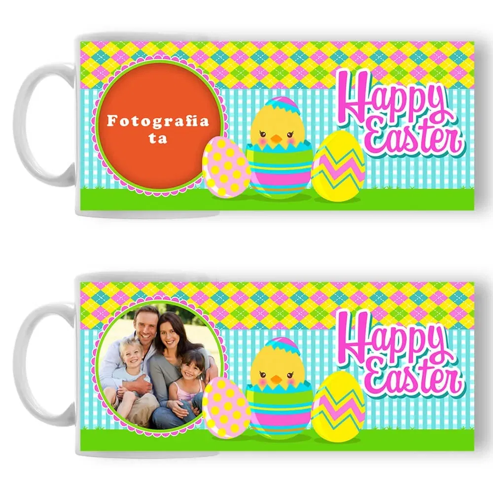Cană Personalizată - Model Paște "Happy Easter"