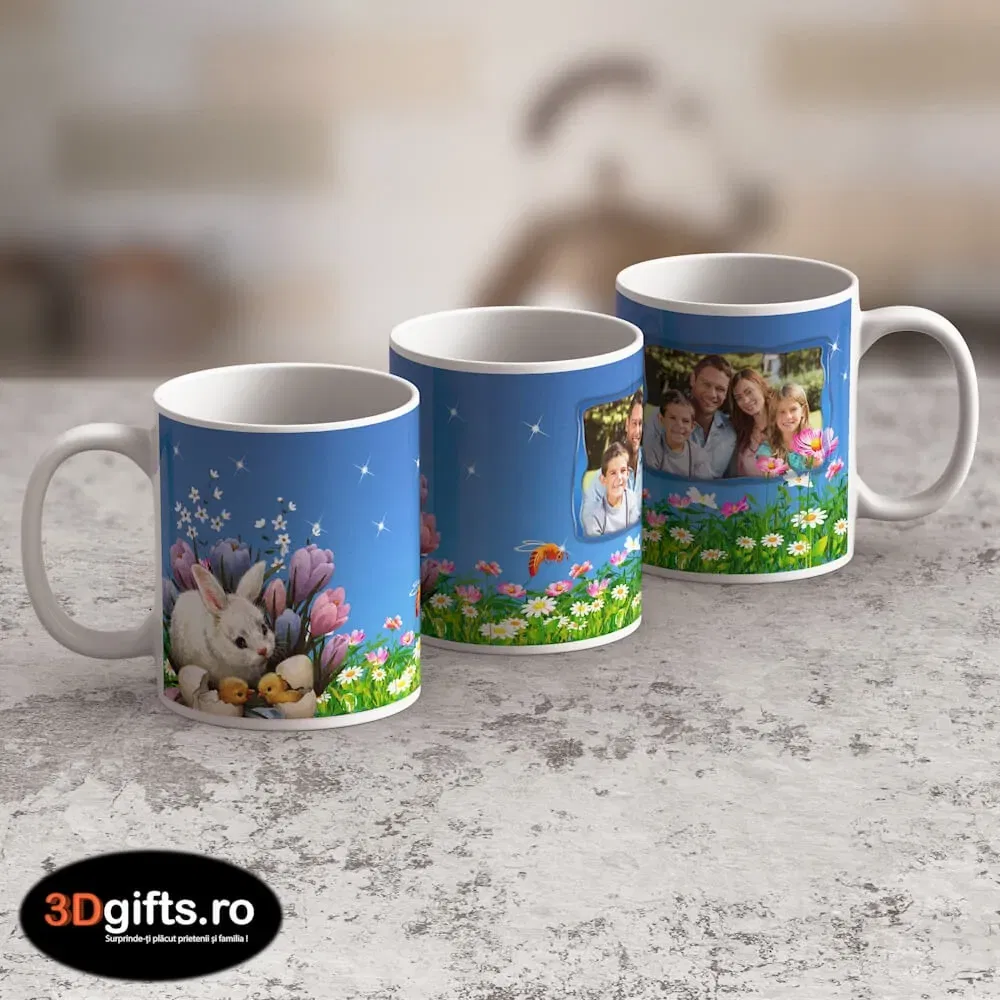 Cană Personalizată - Model Paște "Blue Easter"