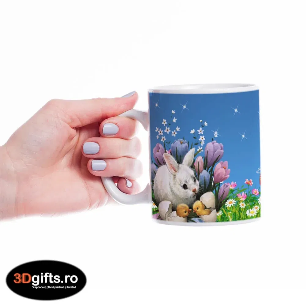 Cană Personalizată - Model Paște "Blue Easter"