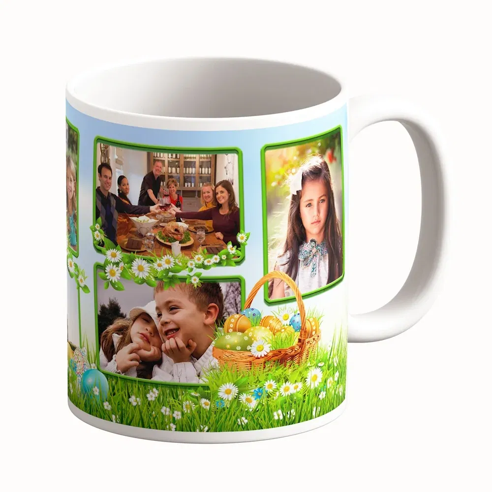 Cană Personalizată - Model "Nature Easter" Cu Șapte Poze