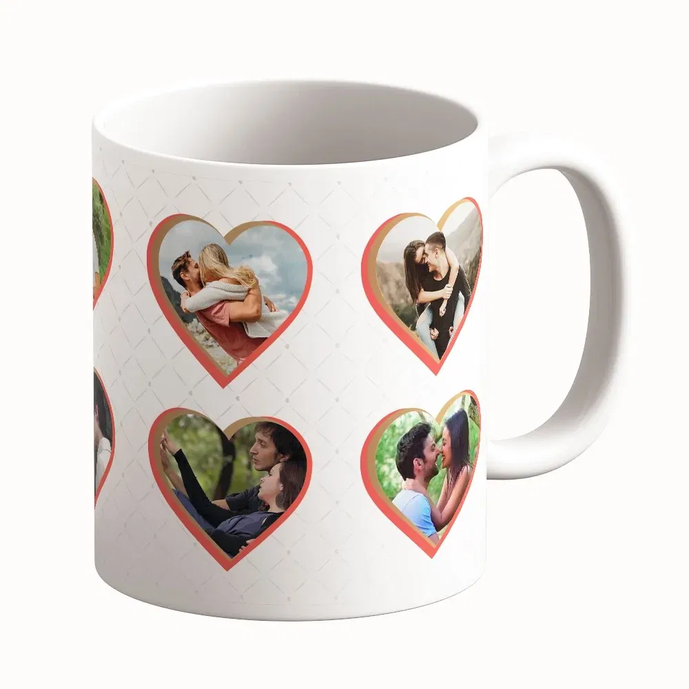 Cană Personalizată - Model "Love Moments" Cu Opt Poze
