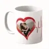 Cană Personalizată - Model "Heart Beat" Cu Două Poze