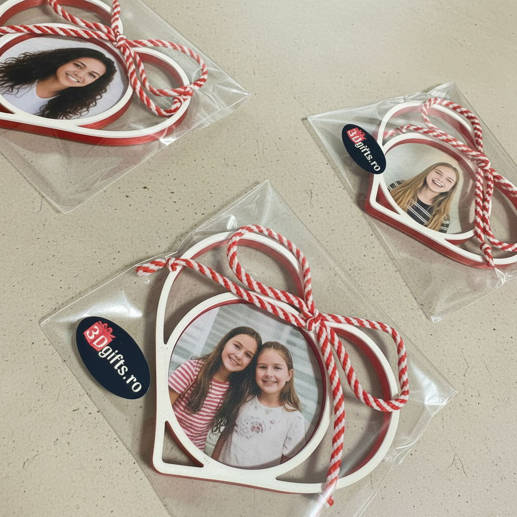 Mărțișor personalizat cu poză și text