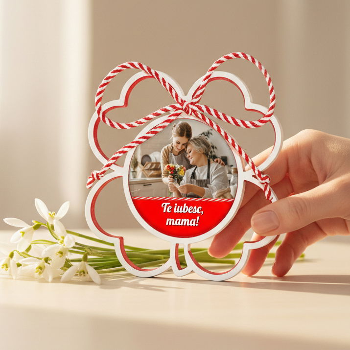 Mărțișor personalizat în mână